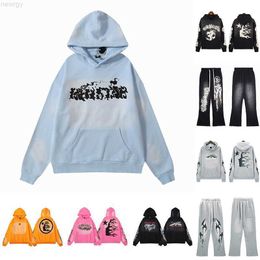 Hoodie 24 Mens Womens tracksuit hoodies designer for men graphic Hooded sweatshirt American Retro Mud Print Old Sports gothic Oversized Casual Pants