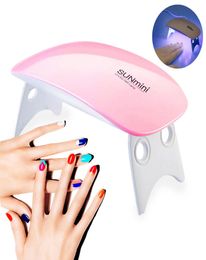 Portable Mini 6W LED Lamp Nail Dryer USB Charge 30s 60s Timer LED Light Quick Dry Nails Gel Manicure For Nail Art6582485