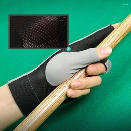 Party Favor Open Finger Billiard Gloves Antiskid Polyester Snooker Billiards Adjustable Sticker Smooth Soft Portable Amateur Training