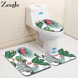 Bath Mats Printing Bathroom Carpet Rug Home Decor Memory Foam Toilet Mat U-Shaped Set Washable Foot
