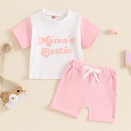 Clothing Sets Toddler Girls Summer Clothes Short Sleeve T-Shirt Solid Colour Shorts Set Mamas Ie Baby Girl Outfit