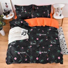 Bedding Sets 50 Black Bed Orange Duvet CoverBed Sheet Pillowcase/Bed Set Soft For Kids Adult