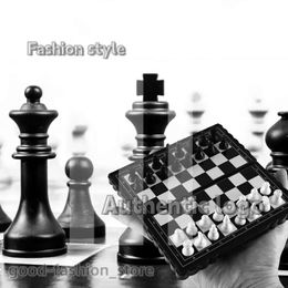 Luxury Fashion Outdoor Games Activities 1set Mini Designer International Chess Folding Magnetic Plastic Chessboard Board Game Portable Kid Toy Drop 199