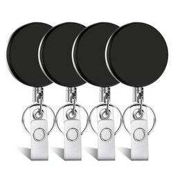 Keychains 4 Pieces Retractable Badge Holder ID Heavy Duty Reel With Keychain Ring Clip For Key Card3090066