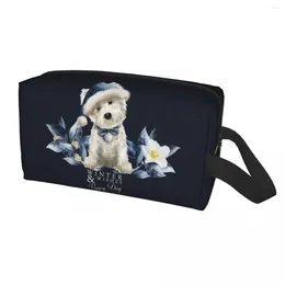 Storage Bags Travel West Highland White Terrier Dog Toiletry Bag Kawaii Westie Puppy Cosmetic Makeup Organizer Beauty Dopp Kit Case