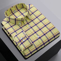 Plus size 6xl 100% pure cotton Oxford mens long sleeved shirt slim fir formal plain shirt white office tops item 240511