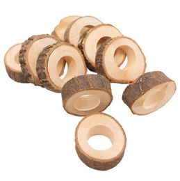 Wooden Napkin Ring Countryside Wooden Napkin Buckle Wedding el Restaurant Tablecloth Ring Party Banquet Table Decoration EEA1352682466