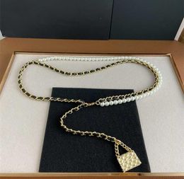 Luxury Designer Female Waist Chain Gold Belt Fashion Pearl Stitching Ceinture Dress Jeans Corset Office 365 Accessories Gifts 21104056706