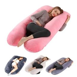 Maternity Pillows Side sleeping U-shaped pregnant woman pillow suitable for adults flexible pregnancy used breastfeeding sleep detachable support H240514