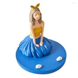 Decorative Plates Cartoon Phone Holder Stand Hands Free Cell Support Desktop Decoration Ornament Lovely Sitting Girl