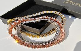 5mm Hip Hop Tennis Chain Bracelets Bling Gold Plated Men Women Party Jewellery Gift4407083