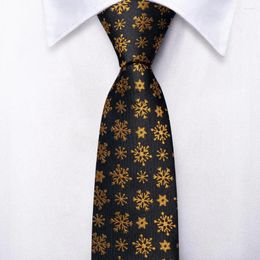 Bow Ties Hi-Tie Black Christmas Tie For Children Luxury Designer Handky Child Silk Necktie 120CM Long 6CM Wide Fashion Party Drop