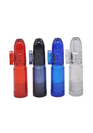 Plastic bullet snuff acrylic dispenser rocket metal bullets snuff 4 Colours 48mm for snorter mini smoking pipe hookah water pipes b8609029