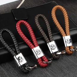 Car Stickers Car Braided Keychain Holder Auto Key Rope Keyring Accessories for VW RLine Golf GTI Passat Jetta Beetle Tiguan Scirocco Touran T240513