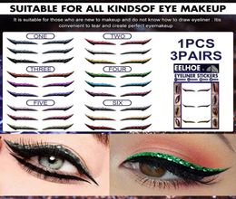 3 Pairsset Waterproof Eyelid Line Stick Reusable Diamond Glitter Eyeliner Sticker Double Eye Makeup Selfadhesive Cosmetics6564261