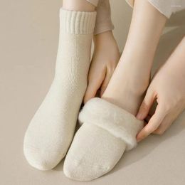 Women Socks Soft Acrylic Ankle Mid-calf Women's Winter Plush Mid-tube Sports With High Elasticity Anti-slip For Warmth