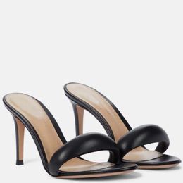designer rossis gr sandal women's leather slipper heeled sandal bijoux mules metallic leather stiletto sandals silver black gold gr shoes wedding party dress shoes