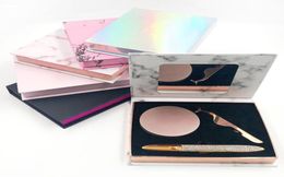 multifunction eyelash box hold eyelash eyeliner glue and tweezer marble texture eyelashes packaging empty portable lash cases can 4291839