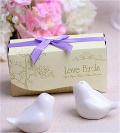 WholeNice 100sets200pcs Popular Wedding Favour Love Birds Salt And Pepper Shaker Party Favours For Party Gift 1310 V2222Z9900680