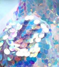 100X130CM Iridescent Symphony Tablecloth With Glitter Sequin Fish Scale Water Drop For Wedding Mermaid Birthday Party Decoration S5032624
