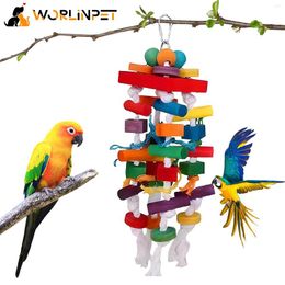 Other Bird Supplies Wolinpet Chewing Toy - Parrot Cage Bite Toys Wooden Block For Small And Medium Parrots Birds
