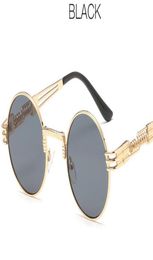 WholeOptical Round Metal Sunglasses Steampunk Men Women Fashion Glasses Brand Designer Retro Vintage Sunglasses UV4008664685
