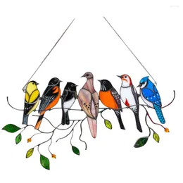 Decorative Figurines Easy To Hang Hanging Decoration Bird Lover Ornament Branches Double Sided Glass Panel Product Name