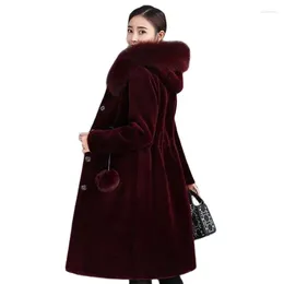 Women's Trench Coats High Quality Big Fur Collar Autumn Winter Jacket Women Parka Coat Can Wear Imitation Cotton Clothing Warm Jackets