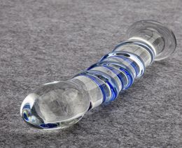New Sex Products Sapphire Spiral Pyrex Glass Dildo 7 Inch Realistic Crystal Strapon Penis Artificial Adult Sex Toys for Woman 07011806988