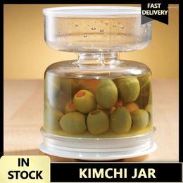 Storage Bottles Sealed Jar For Pickles Home Wet And Dry Separation With Flip Container Strainer Hourglass Design Olives