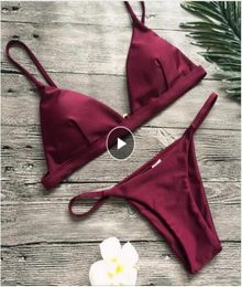 2019 Women Micro Bikini set Push Up Swimwear Solid Beach Bathing Suit Brazilian Thong Swimsuit For Girls Bikini Swim Suit femme8566357
