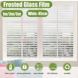 Window Stickers 45cm PVC Frosted Film Stripe Static Cling Waterproof Glass Sticker Home Bedroom Bathroom Office Privacy No Glue