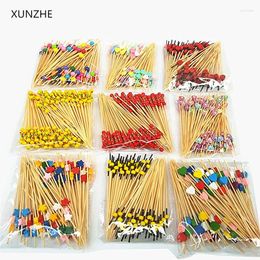 Disposable Flatware XUNZHE 12cm 100pcs/bag Art Fruit Fork Creative Cotail Sign Pastry Decoration / KTV Party Bar