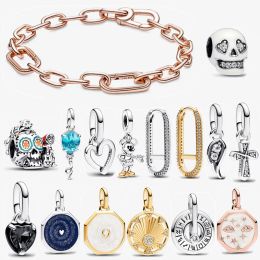 Sparkling Eyes Medallion Charm bracelet for women DIY fit Pandoras ME Sun link chain Bracelet gold earring with diamonds Designer Jewellery Mother's Day gift with box