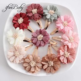 Hair Accessories Fashion Flower BB Clips with Pins Wearing Baby Children and Girls 2 Pieces/Set d240513