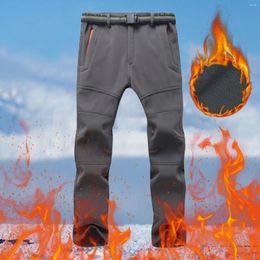 Men's Pants Solid Warm Winter Hiking Running Work Trousers Fleece Lined With Pockets Classic Outdoor Hip Hop