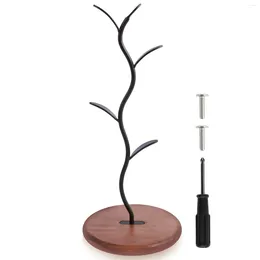 Kitchen Storage Coffee Mug Holder Leaf Shaped Tree With Non Slip Wood Base Elegant Rack Countertop Multipurpose Tea Cup