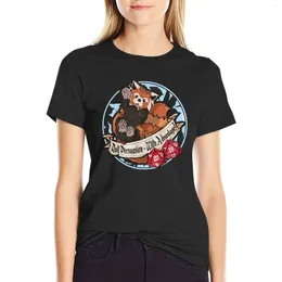 Women's Polos Dnd Red Panda Roll Persuasion With Advantage Cute D20 Dungeon Master T-shirt Lady Clothes Black T-shirts For Women