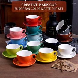 Cups Saucers 220ML Modern Ceramic Coffee Cup Set Simple European Style Cappuccino For Latte Mocha With Saucer