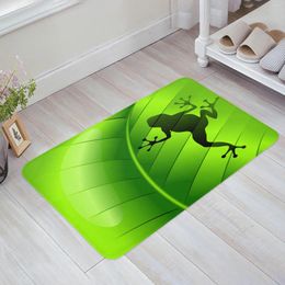 Carpets Animal Frog Silhouette Green Leaf Plant Kitchen Doormat Bedroom Bath Floor Carpet House Hold Door Mat Area Rugs Home Decor