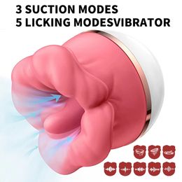 Rose sucking and licking vibrator female labial stimulator vaginal massager silicone female adult sex toy 240430