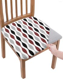 Chair Covers Geometric Black Red Grey Mediaeval Print Elastic Seat Cover For Slipcovers Dining Room Protector Stretch