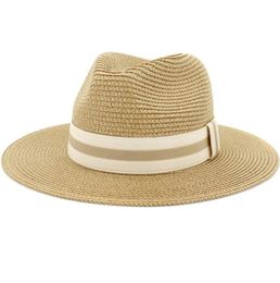 Panama Hat Unisex Summer Sun For Women Man Wide Brim Straw Men UV Protection Travel Jazz Cap Floppy Beach Hats7519503