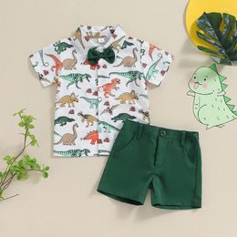 Clothing Sets Baby Kids Boys Shorts Set Short Sleeve Animal Print Bow Tie Shirt With Toddler Summer Outfit