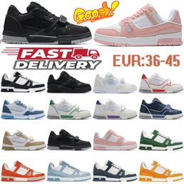 New designer shoes Embossed Trainer high quality Sneaker white black sky blue green denim pink red luxurys mens casual sneakers low platform womens trainers EUR 36-45