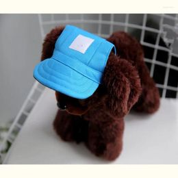 Dog Apparel Pet Hat Cute Baseball Cap For Small Dogs And Cats Canvas Sun Summer With Ear Holes Supplies