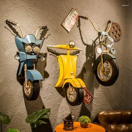 Decorative Figurines Stereo Motorcycle Model Decoration Metal Wall Art Home Living Room House Luxury Hanging Modern Industrial Wind Iron