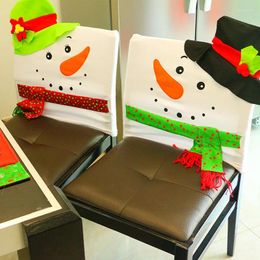 Chair Covers Selling Christmas Restaurant El Decoration Old Man Cover Snowman Red Green Non Woven Fabric Dining Chai
