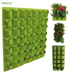 Ecofriendly nonwoven Pots multiport vertical wallmounted planting bag Greening plant wall threedimensional grow bags9460452