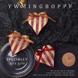 Gift Wrap 50pcs Creative Heart-shaped Wedding Candy Box European Ins Wind Celebration Packaging